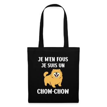 Chien chow chow - Sac en tissu - noir - Devant