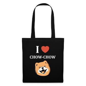 Chien chow chow - Sac en tissu - noir - Devant