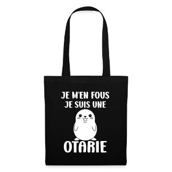 Animal mignon humour otarie - Sac en tissu - noir - Devant