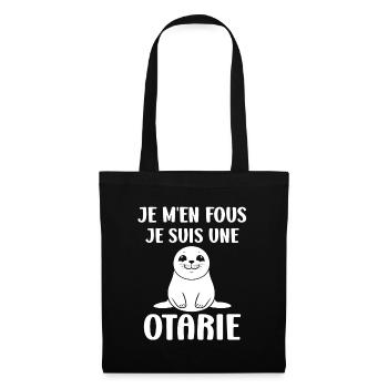 Animal mingon humour otarie - Sac en tissu - noir - Devant