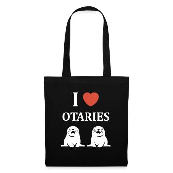 Animal mingon humour otarie - Sac en tissu - noir - Devant