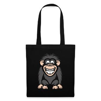 Humour petit singe babouin - Sac en tissu - noir - Devant