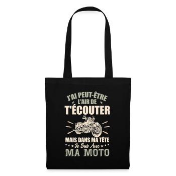 In My Head I Ride Motorcycle - Biker Gift - Tote Bag - black - Front