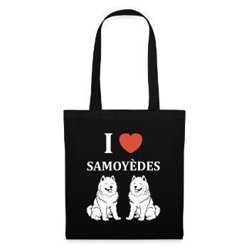 Humour Chien Samoyède - Sac en tissu - noir - Devant