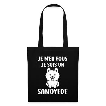 Humour Chien Samoyède - Sac en tissu - noir - Devant