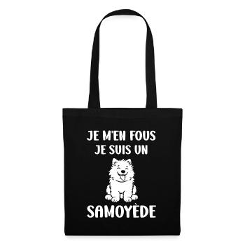 Humour Chien Samoyède - Sac en tissu - noir - Devant