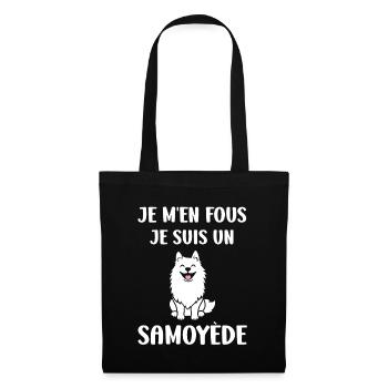 Humour Chien Samoyède - Sac en tissu - noir - Devant