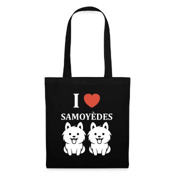 Humour Chien Samoyède - Sac en tissu - noir - Devant