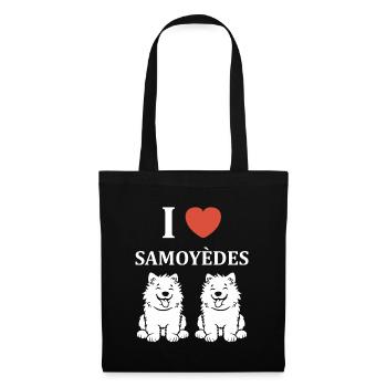 Humour Chien Samoyède - Sac en tissu - noir - Devant