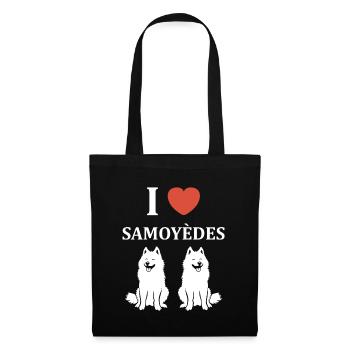 Humour Chien Samoyède - Sac en tissu - noir - Devant