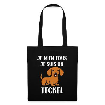 Humour chien teckel - Sac en tissu - noir - Devant