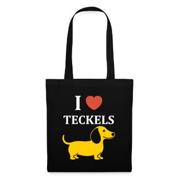 Humour chien teckel - Sac en tissu - noir - Devant