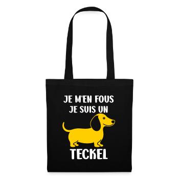 Humour chien teckel - Sac en tissu - noir - Devant
