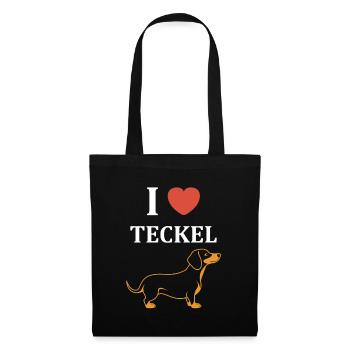 Humour chien teckel - Sac en tissu - noir - Devant