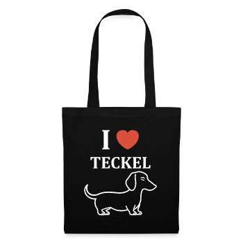 Humour chien teckel - Sac en tissu - noir - Devant