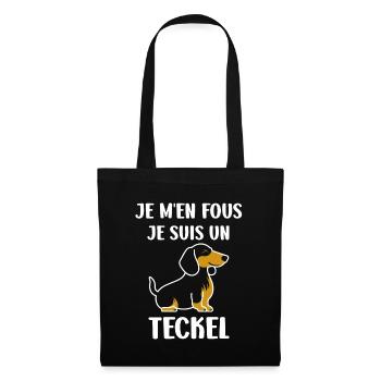 Humour chien teckel - Sac en tissu - noir - Devant