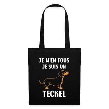 HUmour chien teckel - Sac en tissu - noir - Devant
