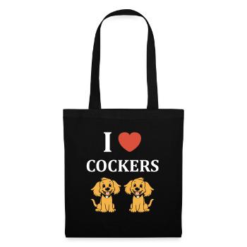 Humour Chien cocker - Sac en tissu - noir - Devant