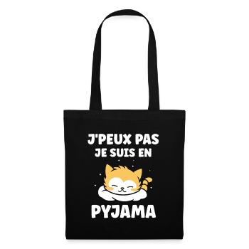 Je peux pas je suis en pyjama - Sac en tissu - noir - Devant