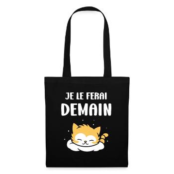 Je le ferai demain - Sac en tissu - noir - Devant