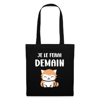 Je le ferai demain - Sac en tissu - noir - Devant