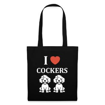 Chien cocker - Sac en tissu - noir - Devant
