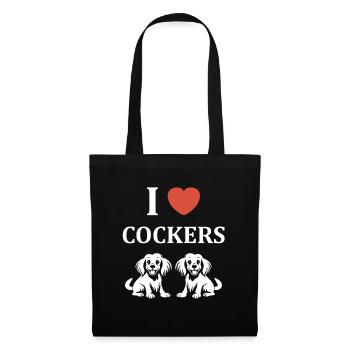 Chien cocker - Sac en tissu - noir - Devant