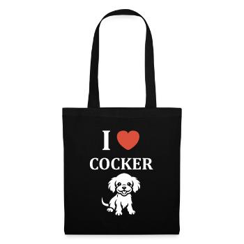 Chien cocker - Sac en tissu - noir - Devant