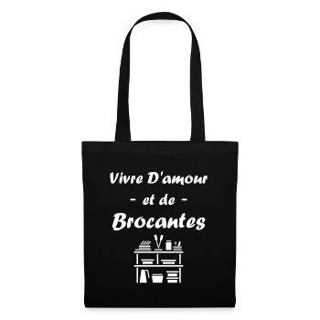 Vide grenier humour brocante - Sac en tissu - noir - Devant