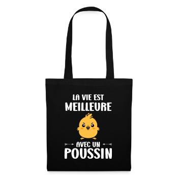 Humour petit poussin - Sac en tissu - noir - Devant