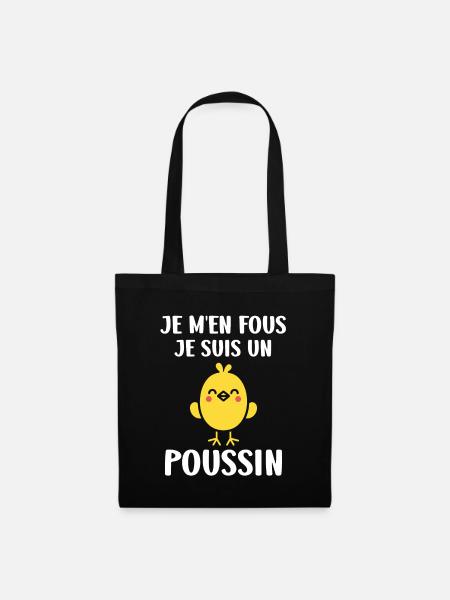 Humour petit poussin - Sac en tissu - noir