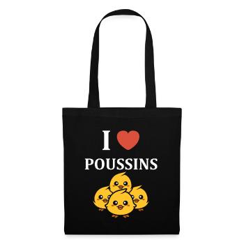 Humour bébé poussin - Sac en tissu - noir - Devant