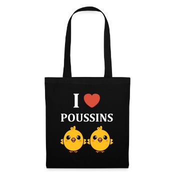 Humour bébé poussin - Sac en tissu - noir - Devant