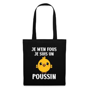 Humour bébé poussin - Sac en tissu - noir - Devant