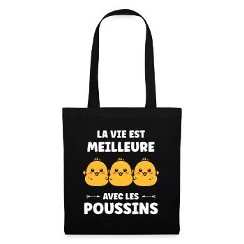 Humour petit poussin - Sac en tissu - noir - Devant