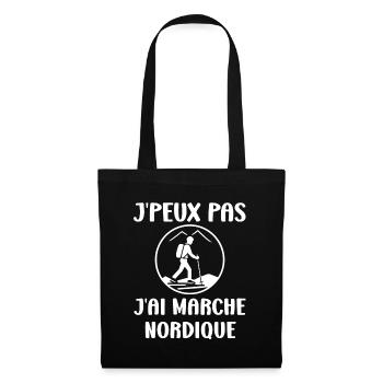 Randonné humour marche nordique - Sac en tissu - noir - Devant