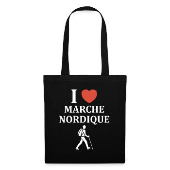 Randonné humour marche nordique - Sac en tissu - noir - Devant