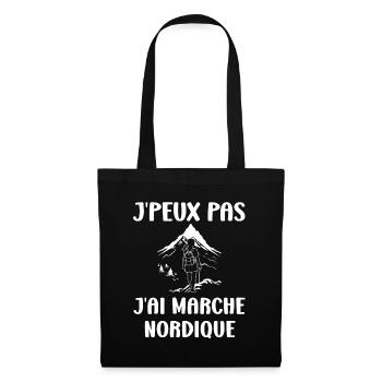Randonné humour marche nordique - Sac en tissu - noir - Devant