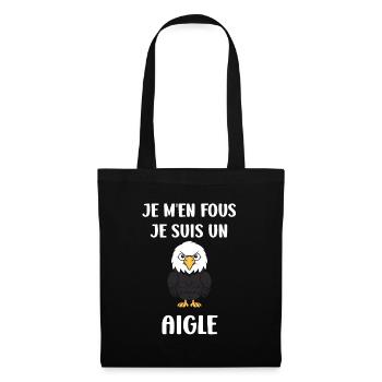 Citation humour Oiseau aigle - Sac en tissu - noir - Devant