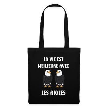 Citation humour Oiseau aigle - Sac en tissu - noir - Devant