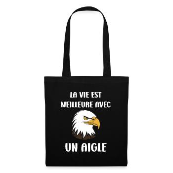 Citation humour Oiseau aigle - Sac en tissu - noir - Devant
