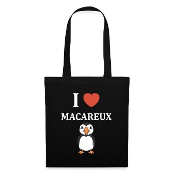 i love macareux - Sac en tissu - noir - Devant