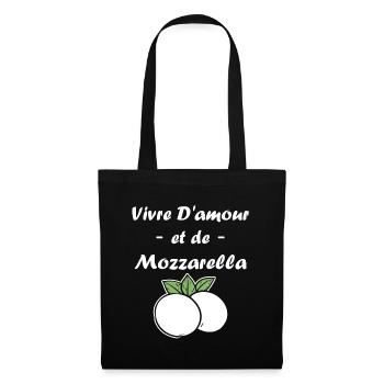 Humour mozzarella - Sac en tissu - noir - Devant