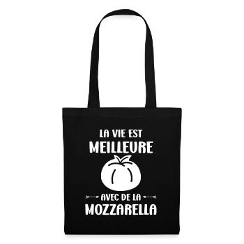 Humour mozzarella - Sac en tissu - noir - Devant