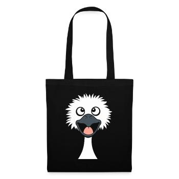 autruche - Sac en tissu - noir - Devant