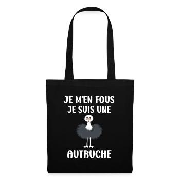 Humour autruche - Sac en tissu - noir - Devant