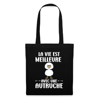 Humour autruche - Sac en tissu - noir - Devant
