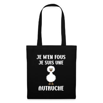 Humour autruche - Sac en tissu - noir - Devant