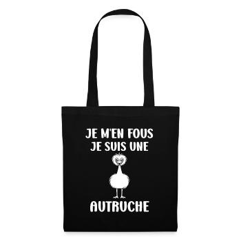 Humour autruche - Sac en tissu - noir - Devant