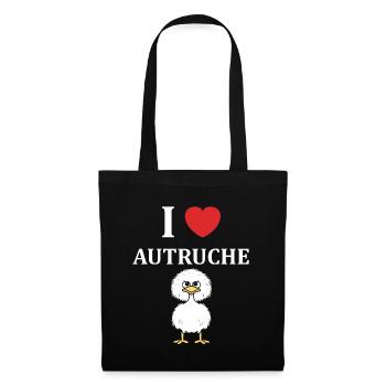 Humour autruche - Sac en tissu - noir - Devant